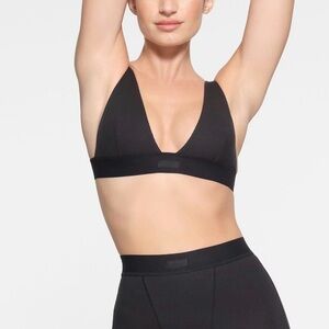 skims // cotton rib plunge bralette